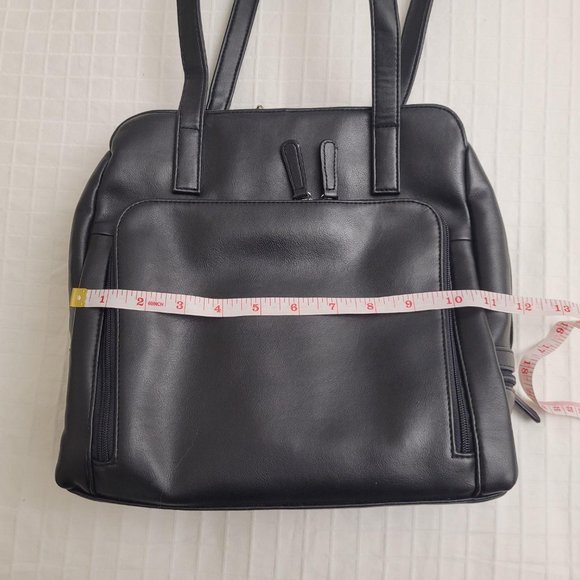 Worthington black leather shoulder bag with umbrella accessory - Picture 9 of 10